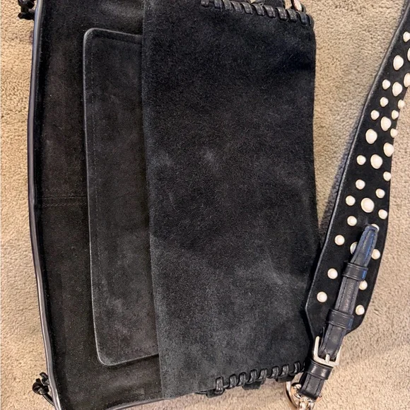 Stuart Weitzman Black Bag with Pearl Strap - Picture 3 of 5